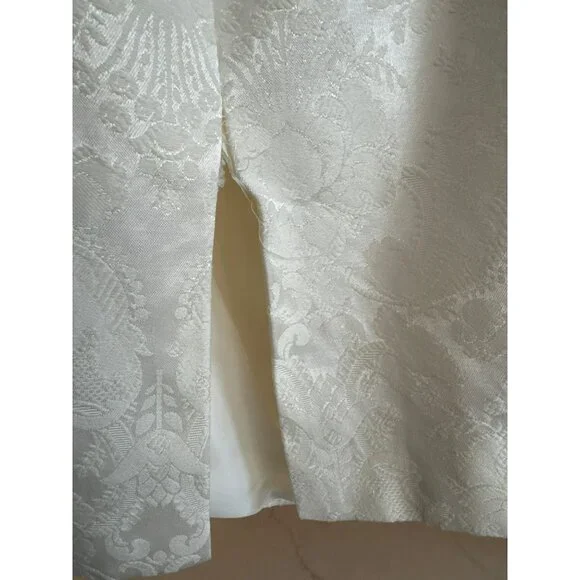 Vintage Jessica McClintock Ivory Lace Dress 6 Off-Shoulder Beaded Bridal Mini - Picture 11 of 12